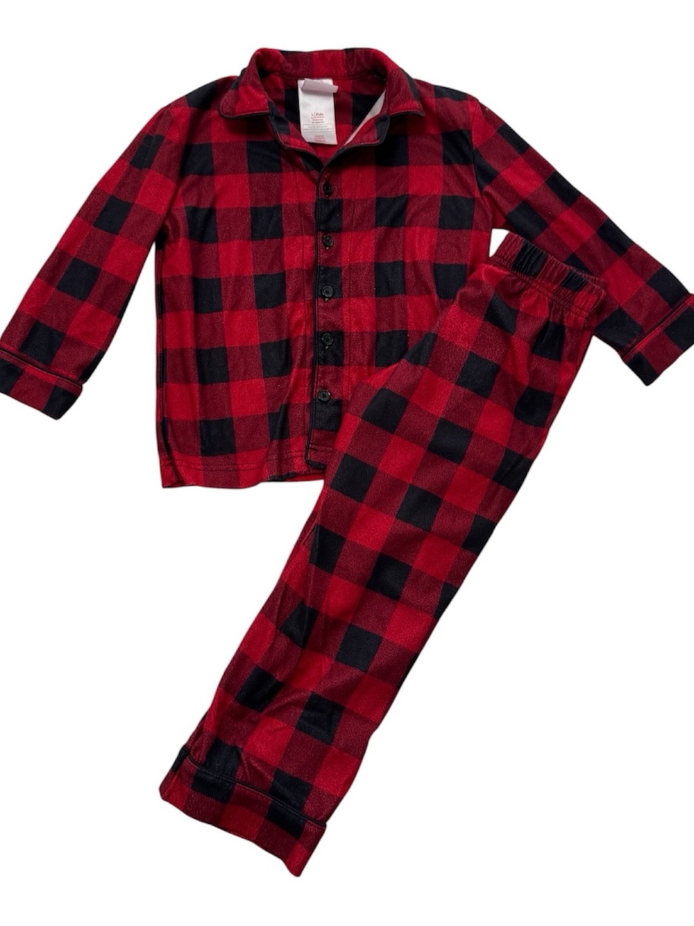Wondershop Red & Black Buffalo Plaid Kids Pajama Set Size 4